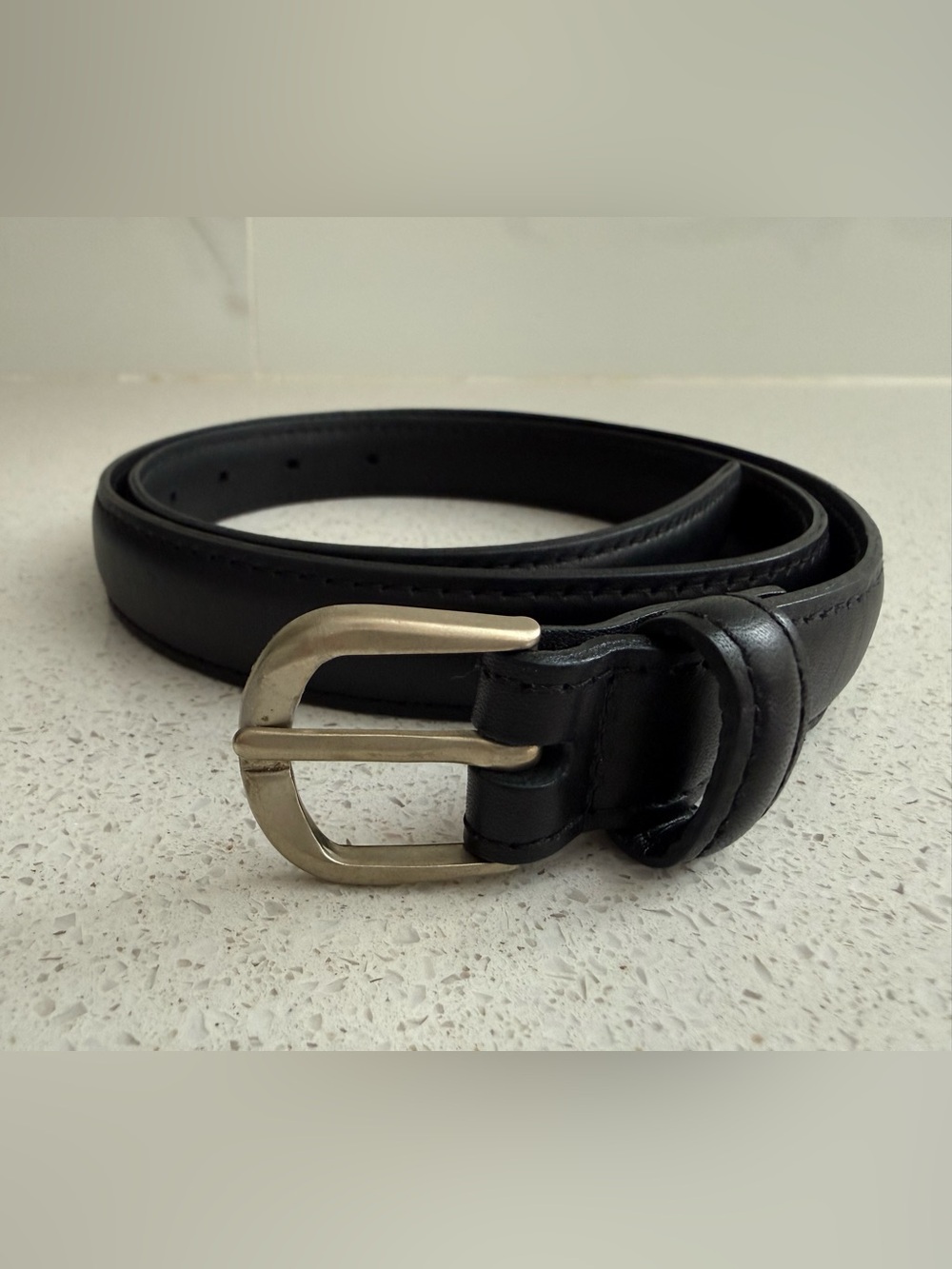 Janessa Leone Leather Belt Brass Buckle